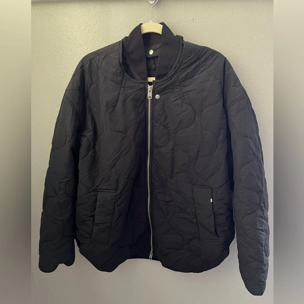 ALLSAINTS Jiro Quilted Bomber Jacket in Koto Black Size Small New - Picture 2 of 14